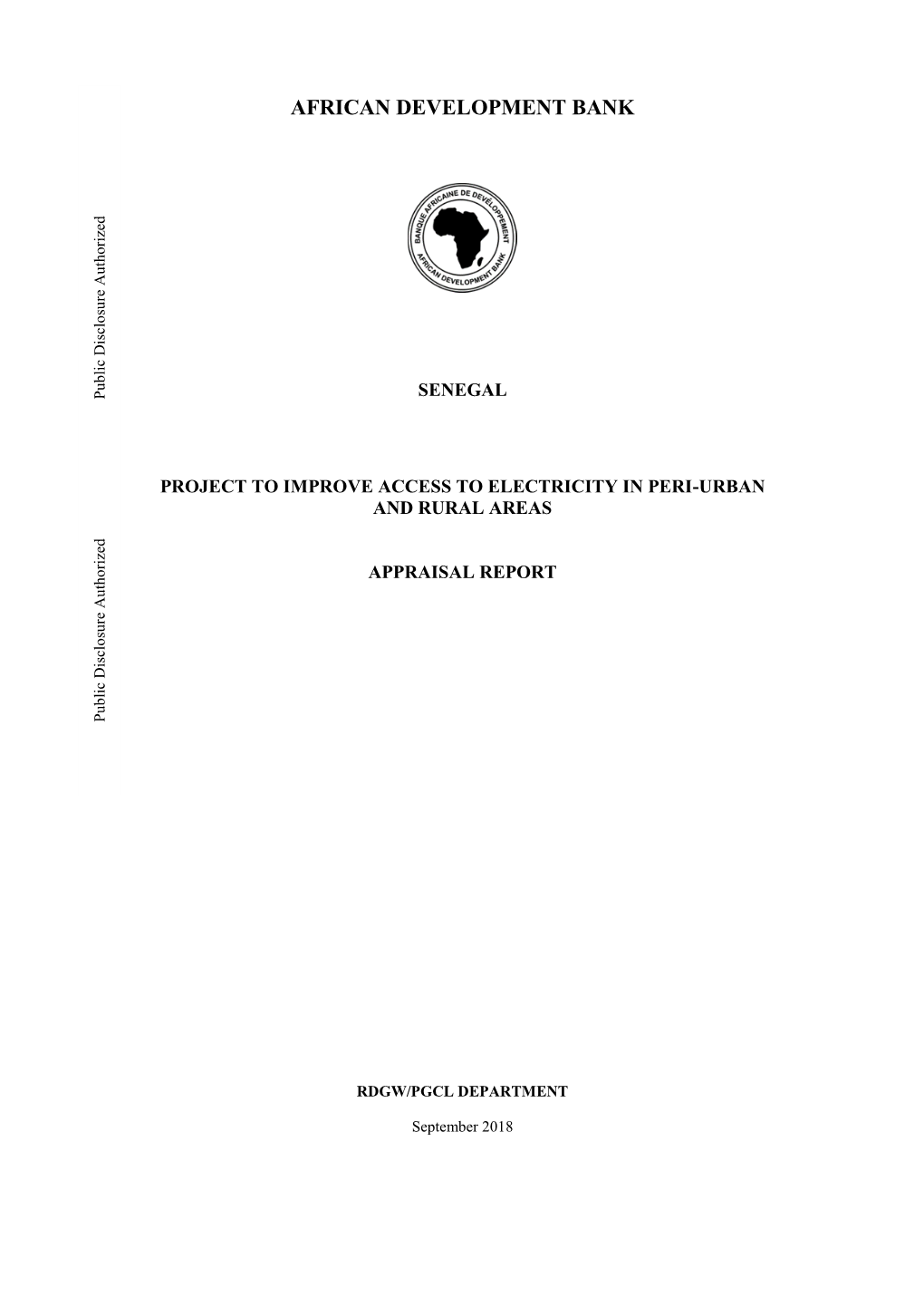 Senegal Project to Improve Access to Electricity in Peri-Urban and Rural