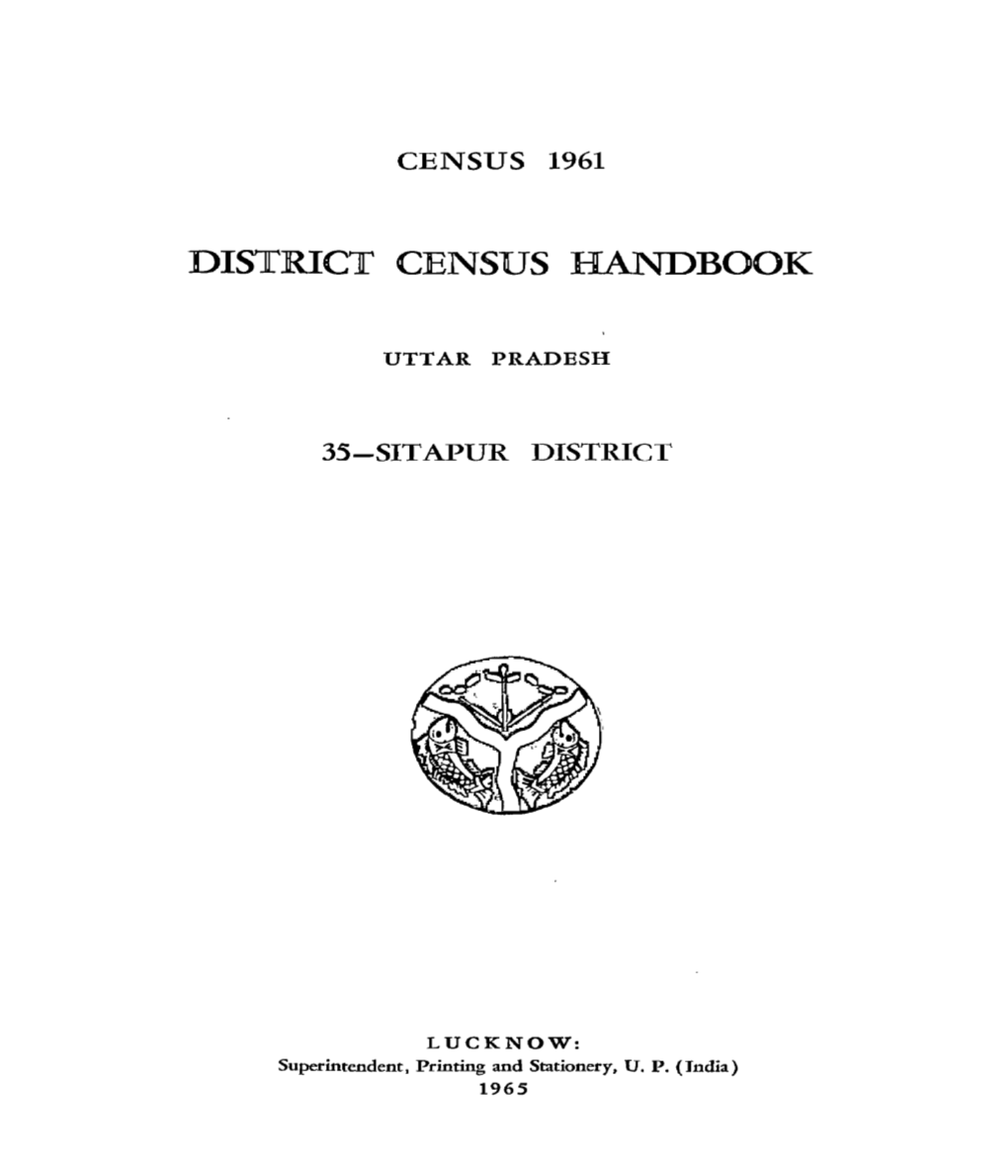 District Census Handbook, 35-Sitapur, Uttar Pradesh