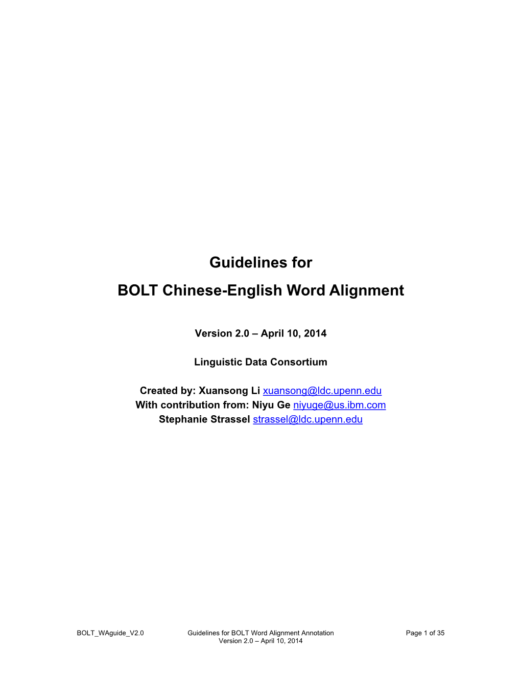 Guidelines for BOLT Chinese-English Word Alignment