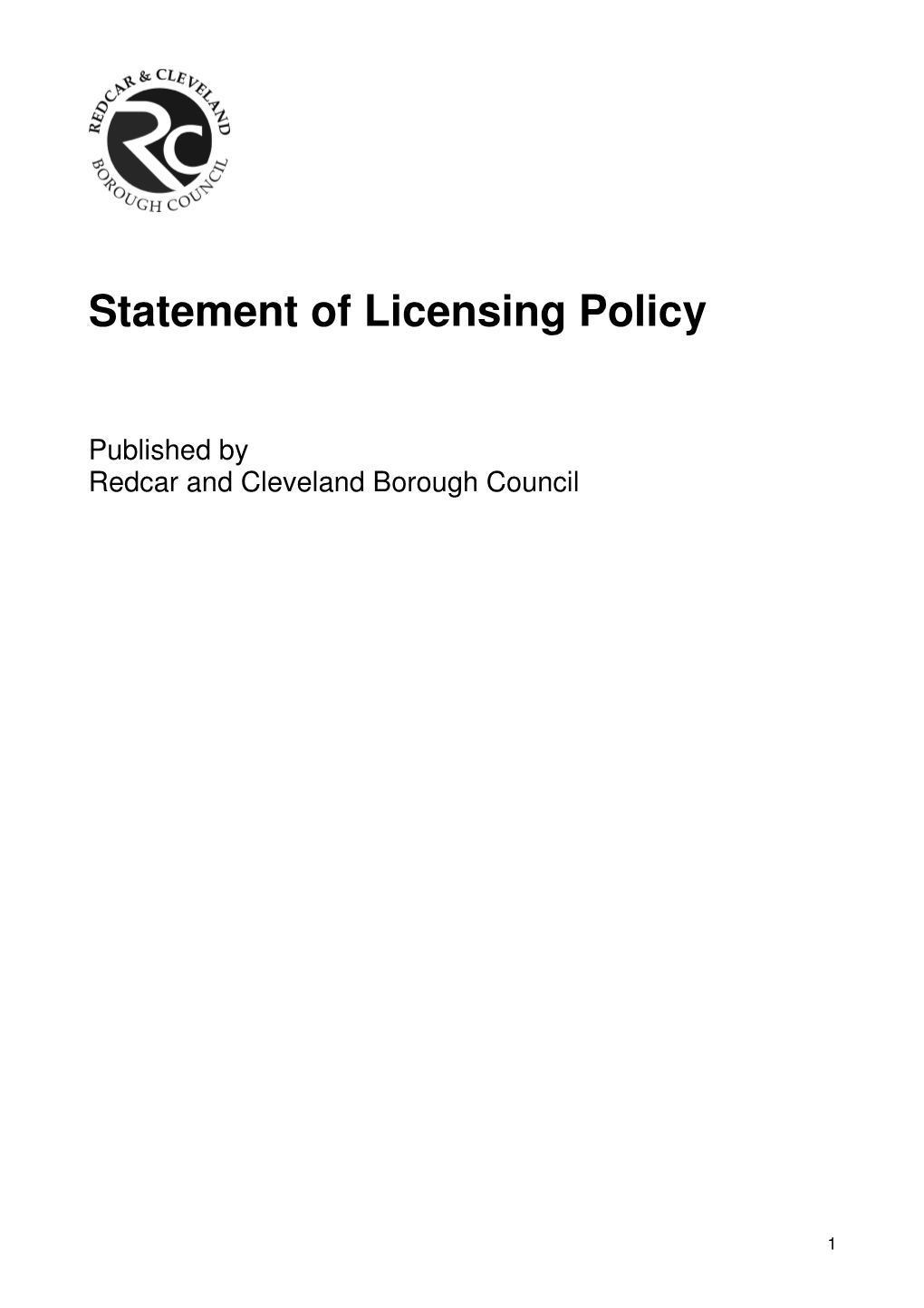 Statement of Licensing Policy