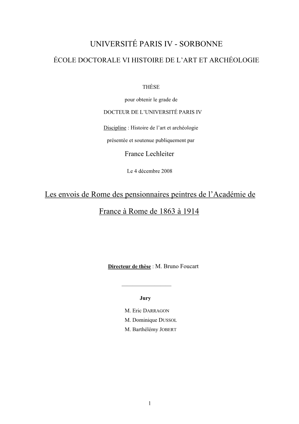 SORBONNE Les Envois De Rome Des Pensionnaires Peintres De