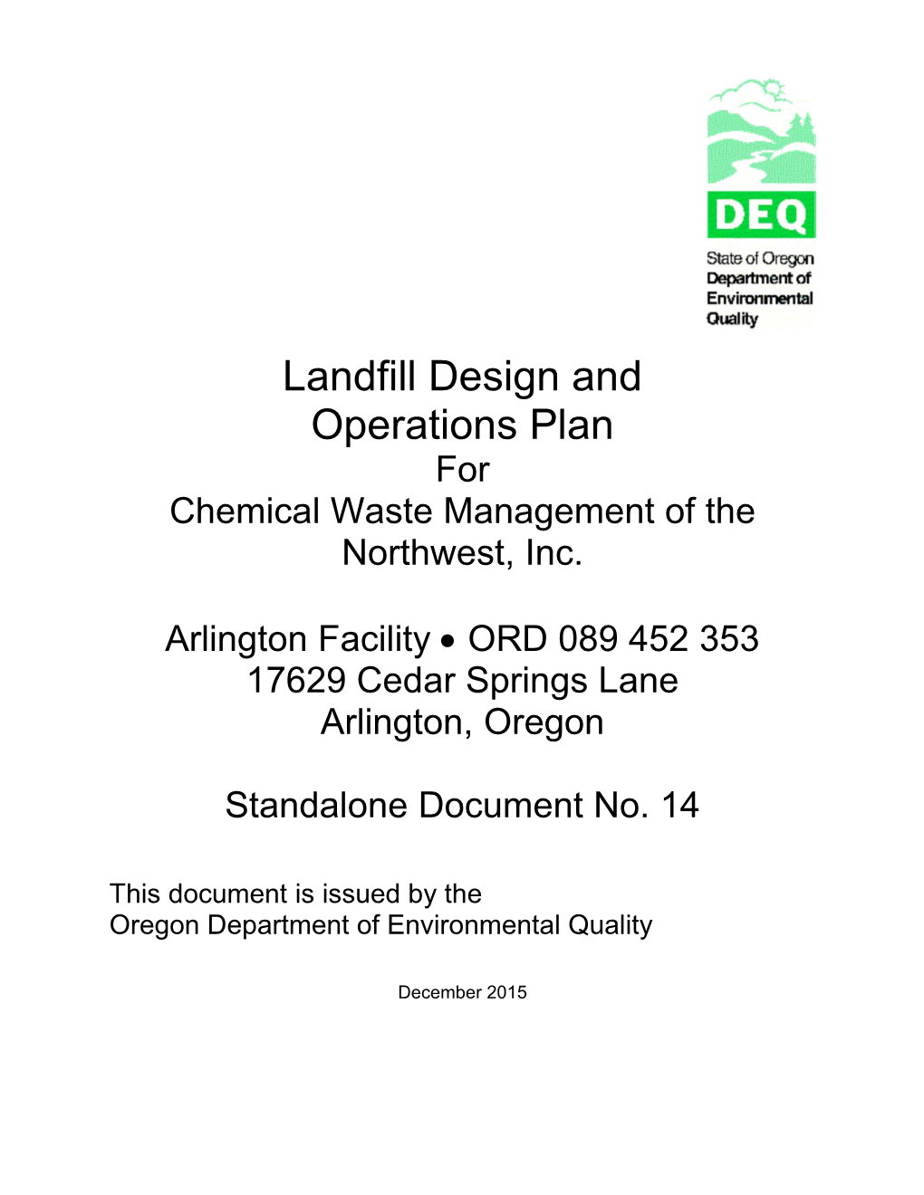 Standalone 14 Landfill Design and Operations Plan Rev. 8 20151210.Pdf