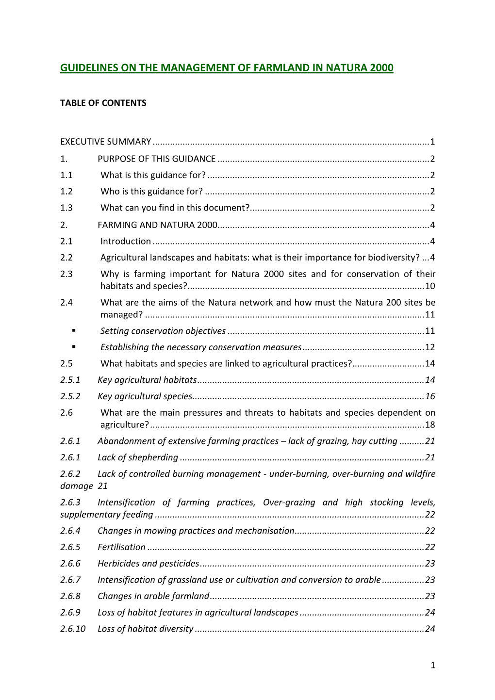 Guidelines on the Management of Farmland in Natura 2000