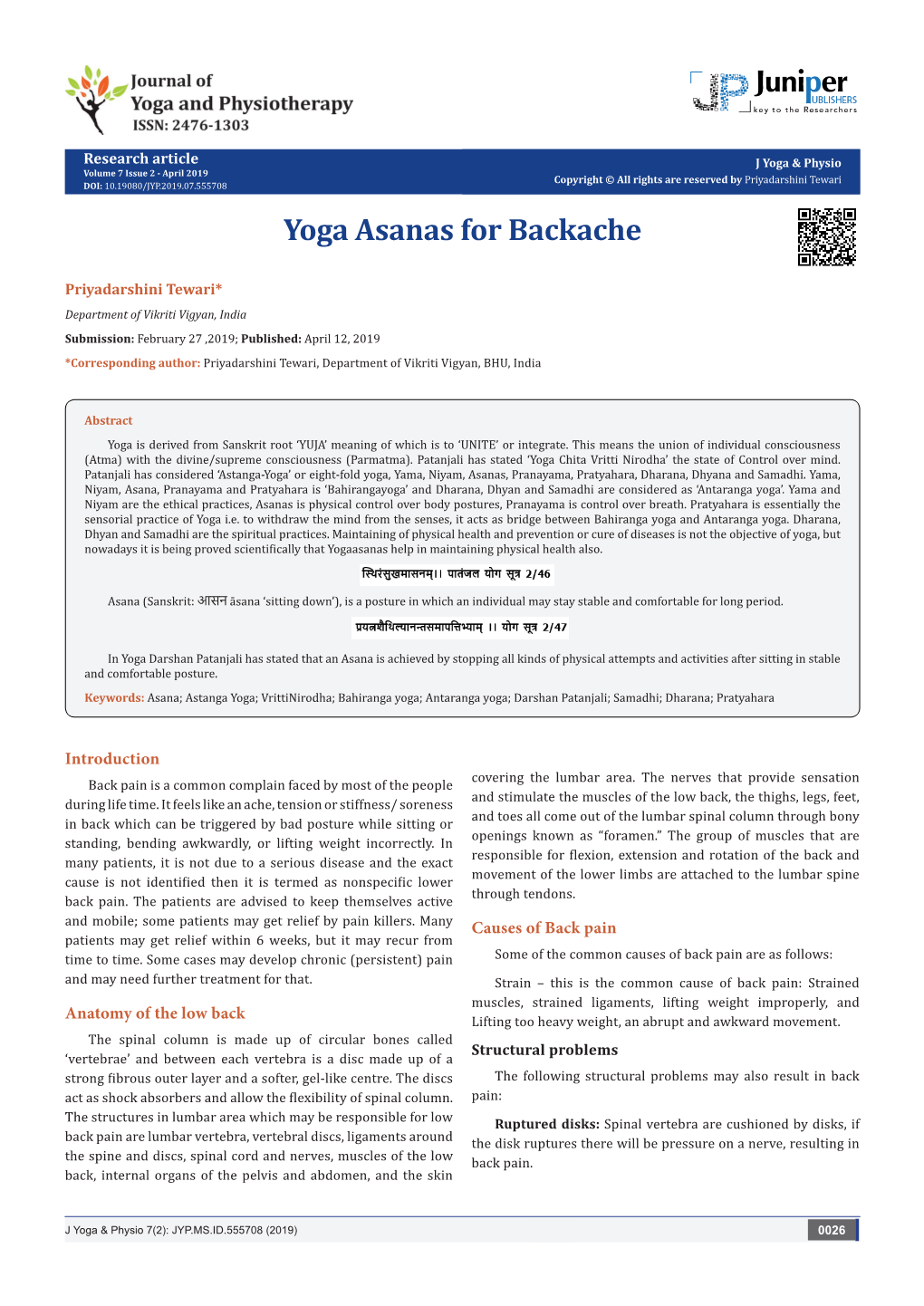 Yoga Asanas for Backache