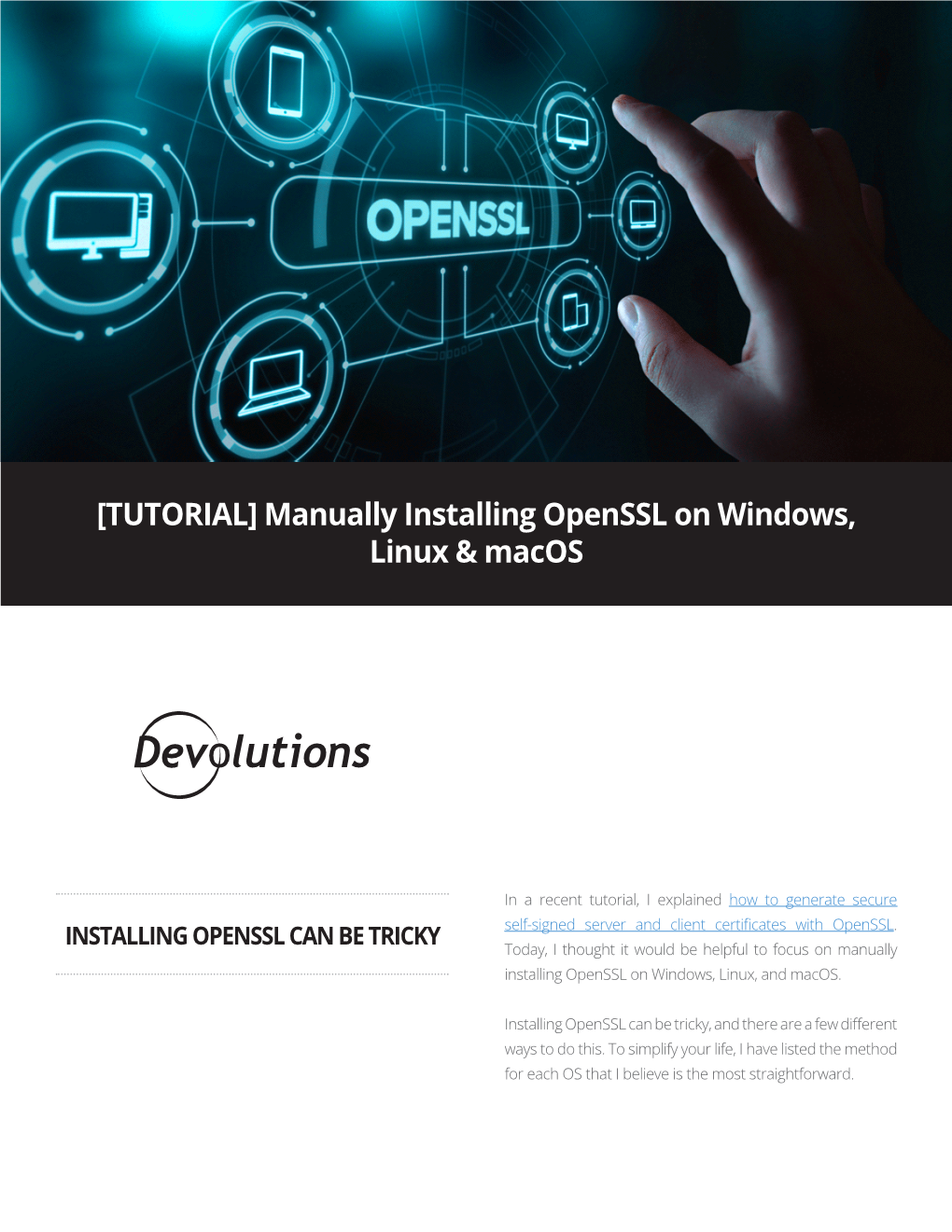 [TUTORIAL] Manually Installing Openssl on Windows, Linux & Macos