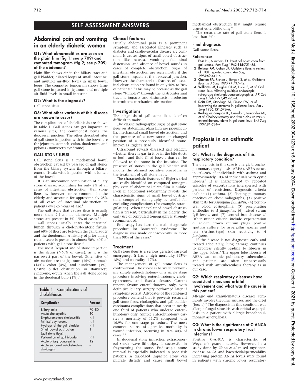 Abdominal Pain and Vomiting in an Elderly Diabetic Woman Proptosis In