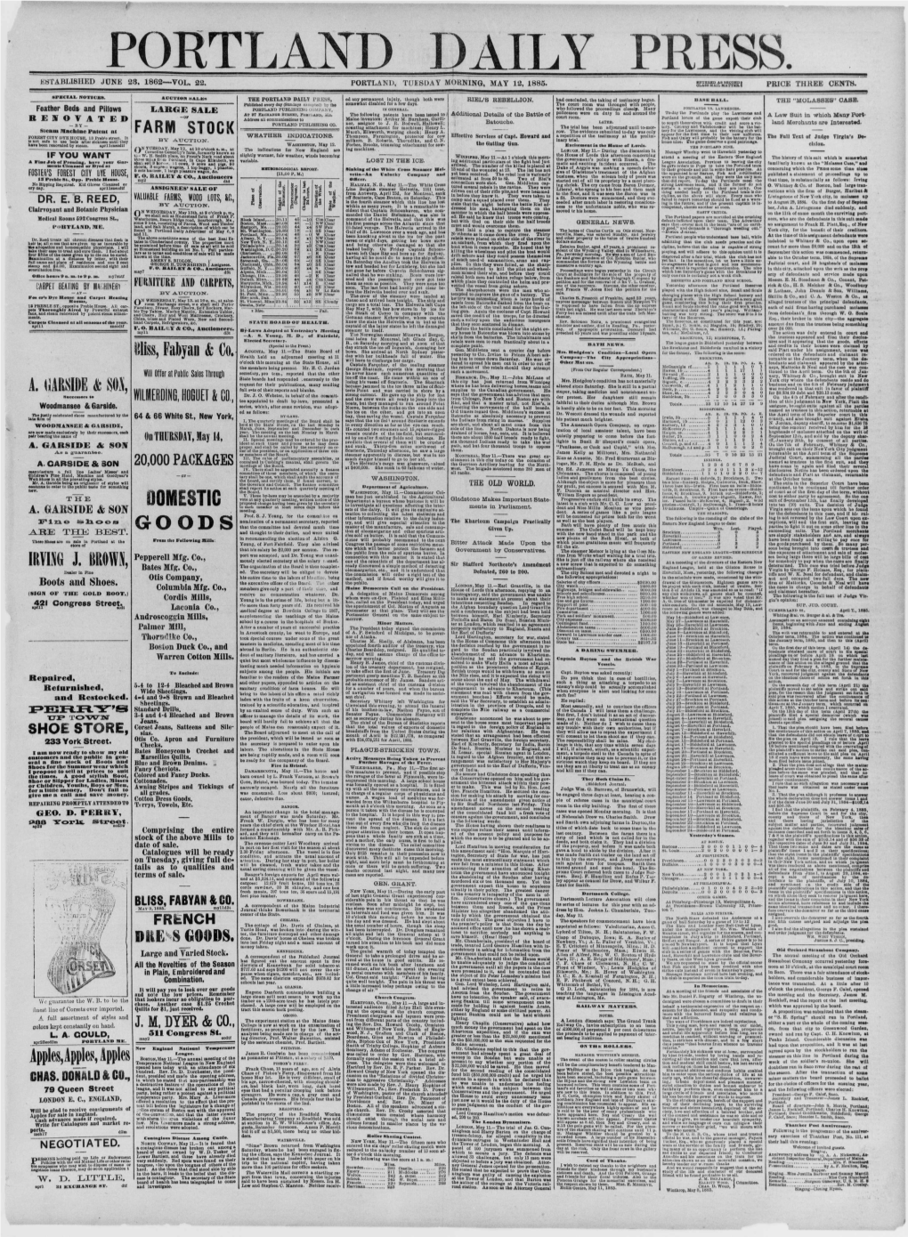 Portland Daily Press: May 12,1885