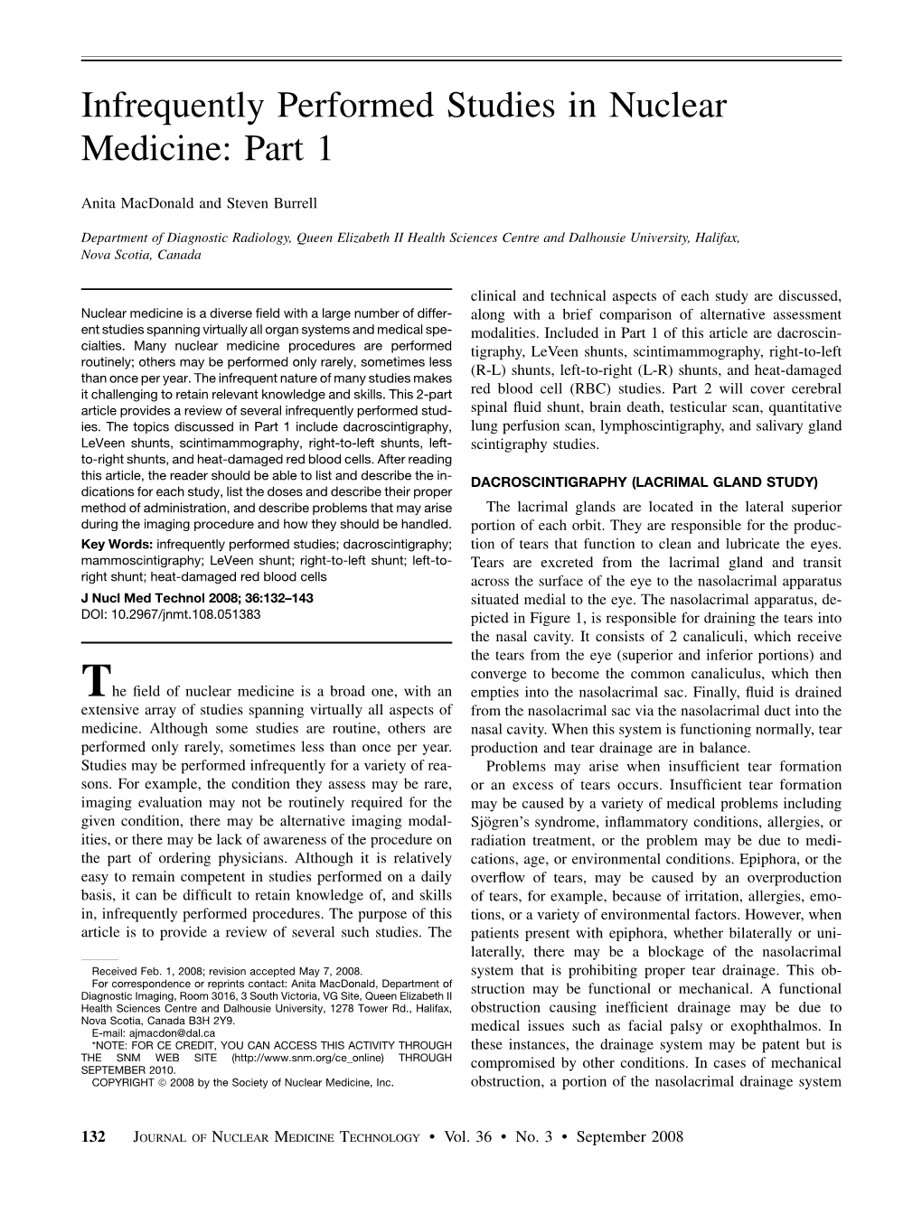 Infrequently Performed Studies in Nuclear Medicine: Part 1