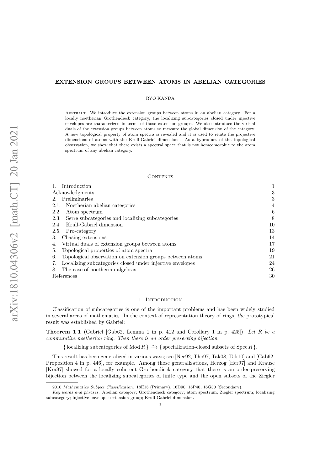 Arxiv:1810.04306V2 [Math.CT] 20 Jan 2021