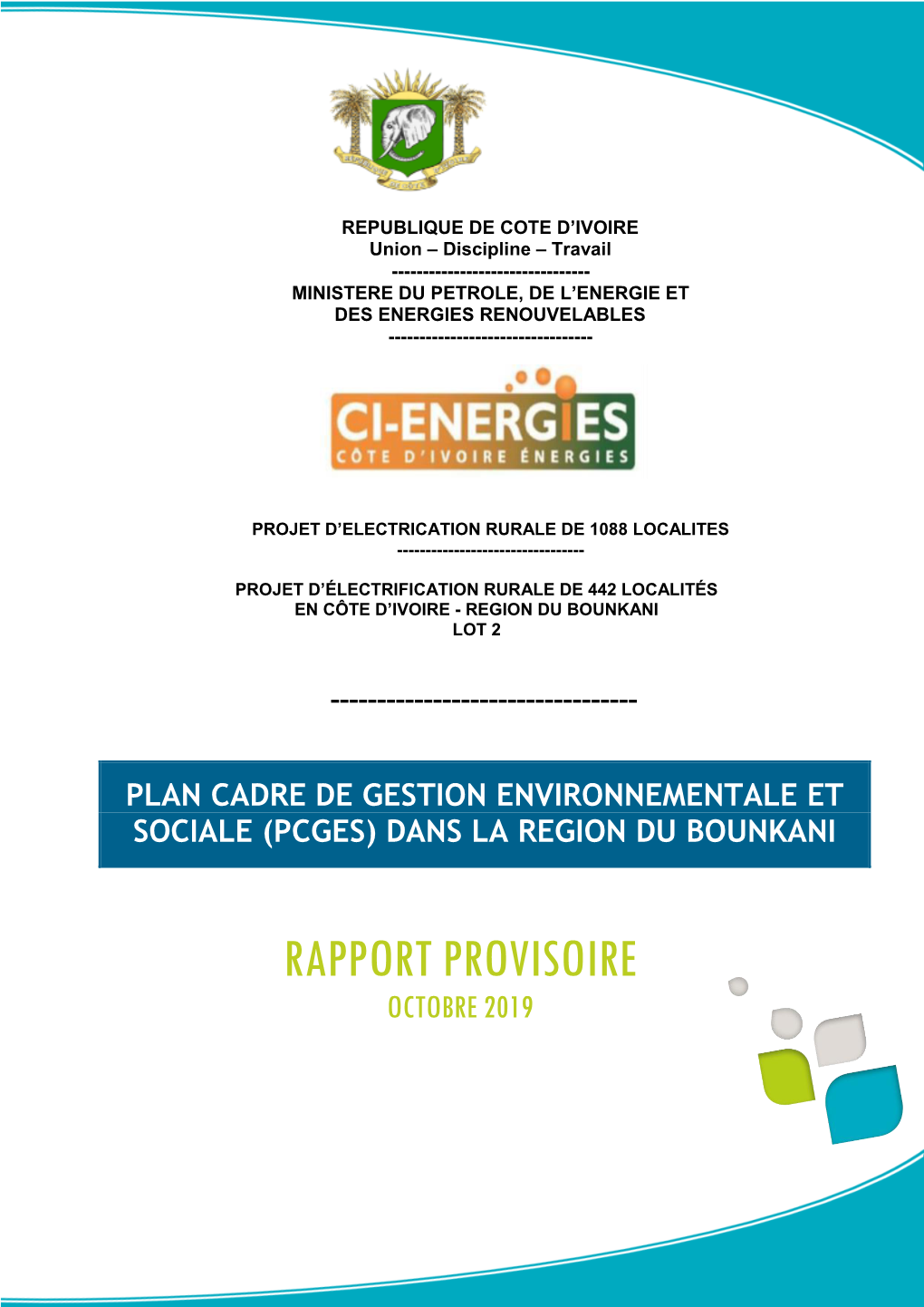 Rapport Provisoire Octobre 2019