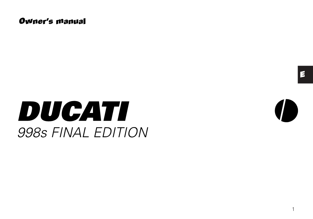 DUCATI 998S FINAL EDITION