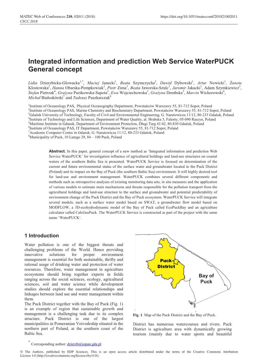 Integrated Information and Prediction Web Service Waterpuck General Concept