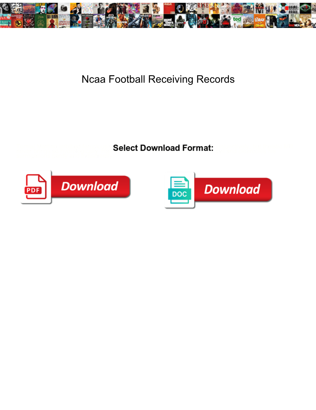 Ncaa Football Receiving Records