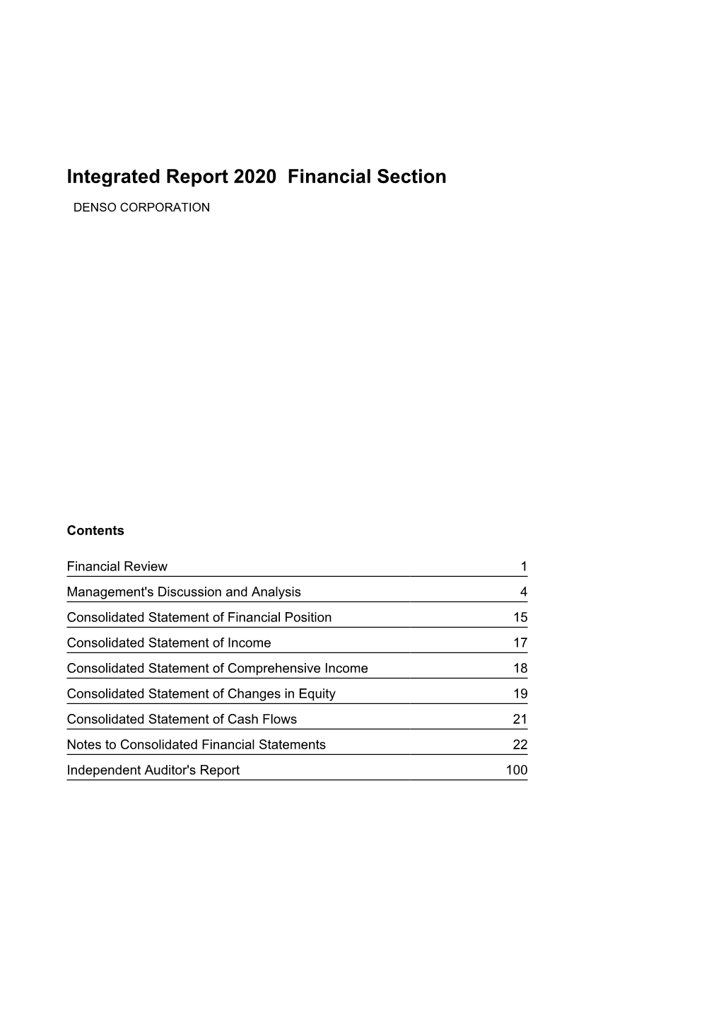 Integrated Report 2020 Financial Section