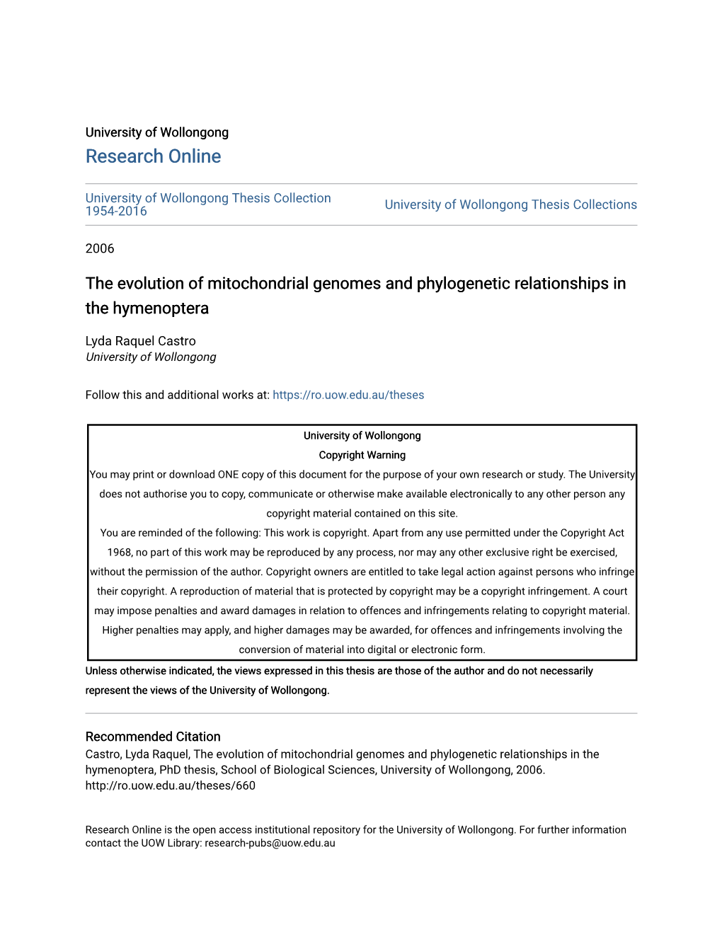 The Evolution of Mitochondrial Genomes and Phylogenetic Relationships in the Hymenoptera