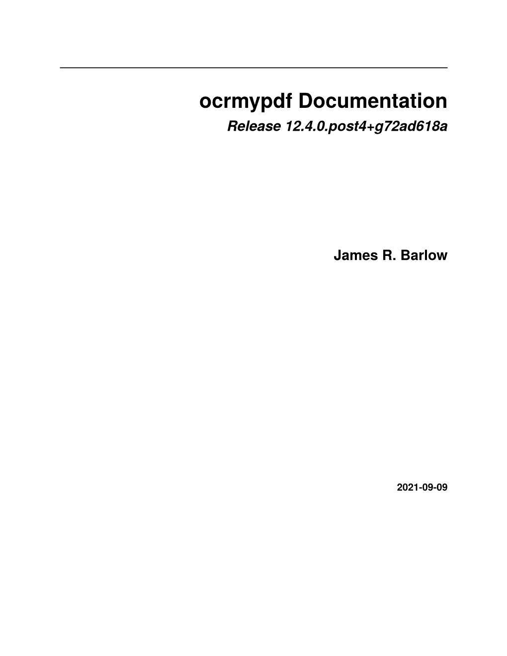 Ocrmypdf Documentation Release 12.4.0.Post4+G72ad618a