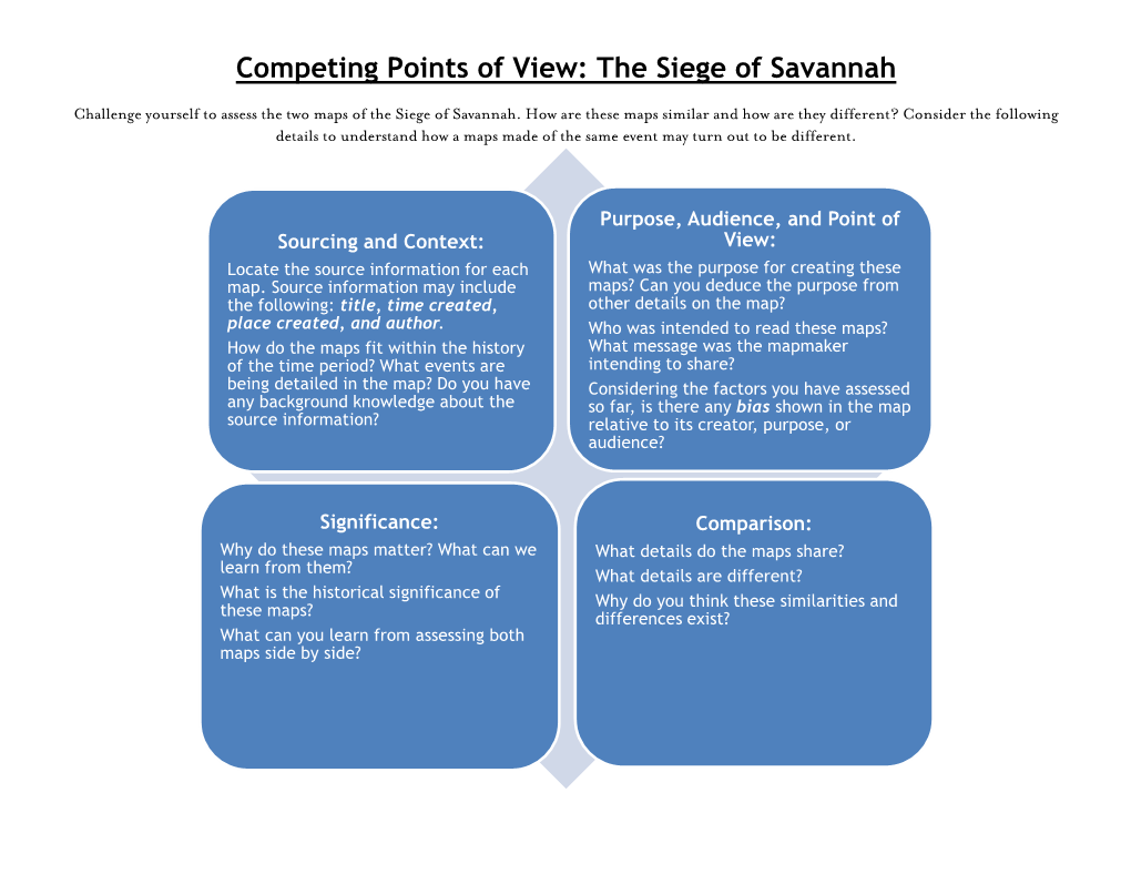 Competing Points of View: the Siege of Savannah