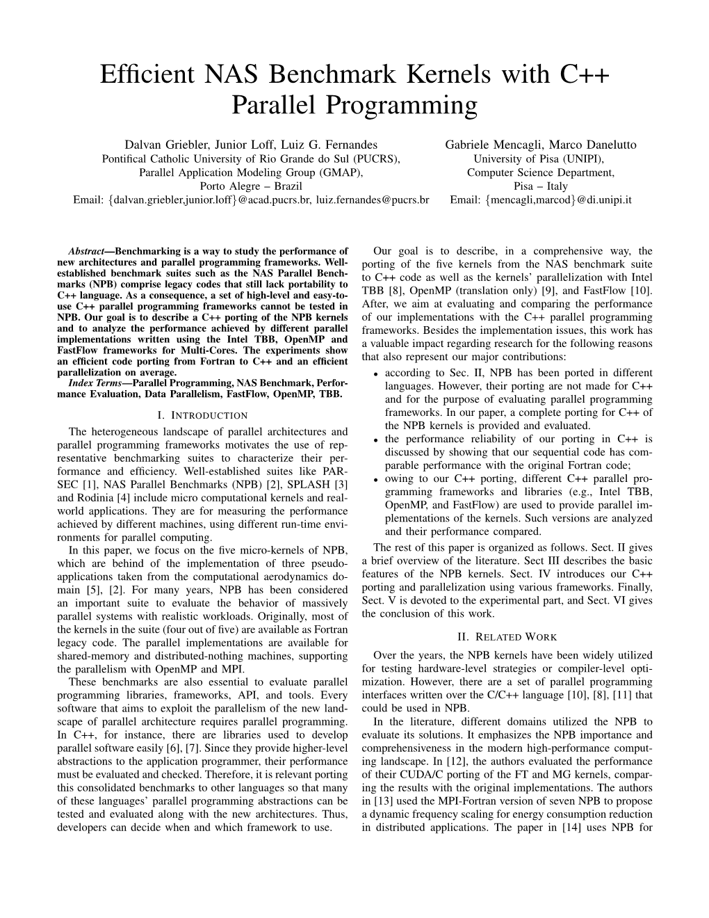 Efficient NAS Benchmark Kernels with C++ Parallel Programming