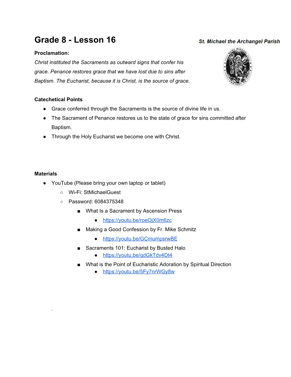 Grade 8 - Lesson 16