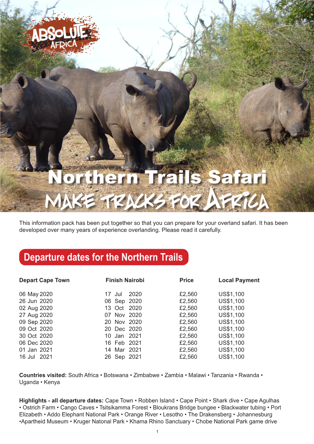 Northern Trails Safari Make Tracks for Africa