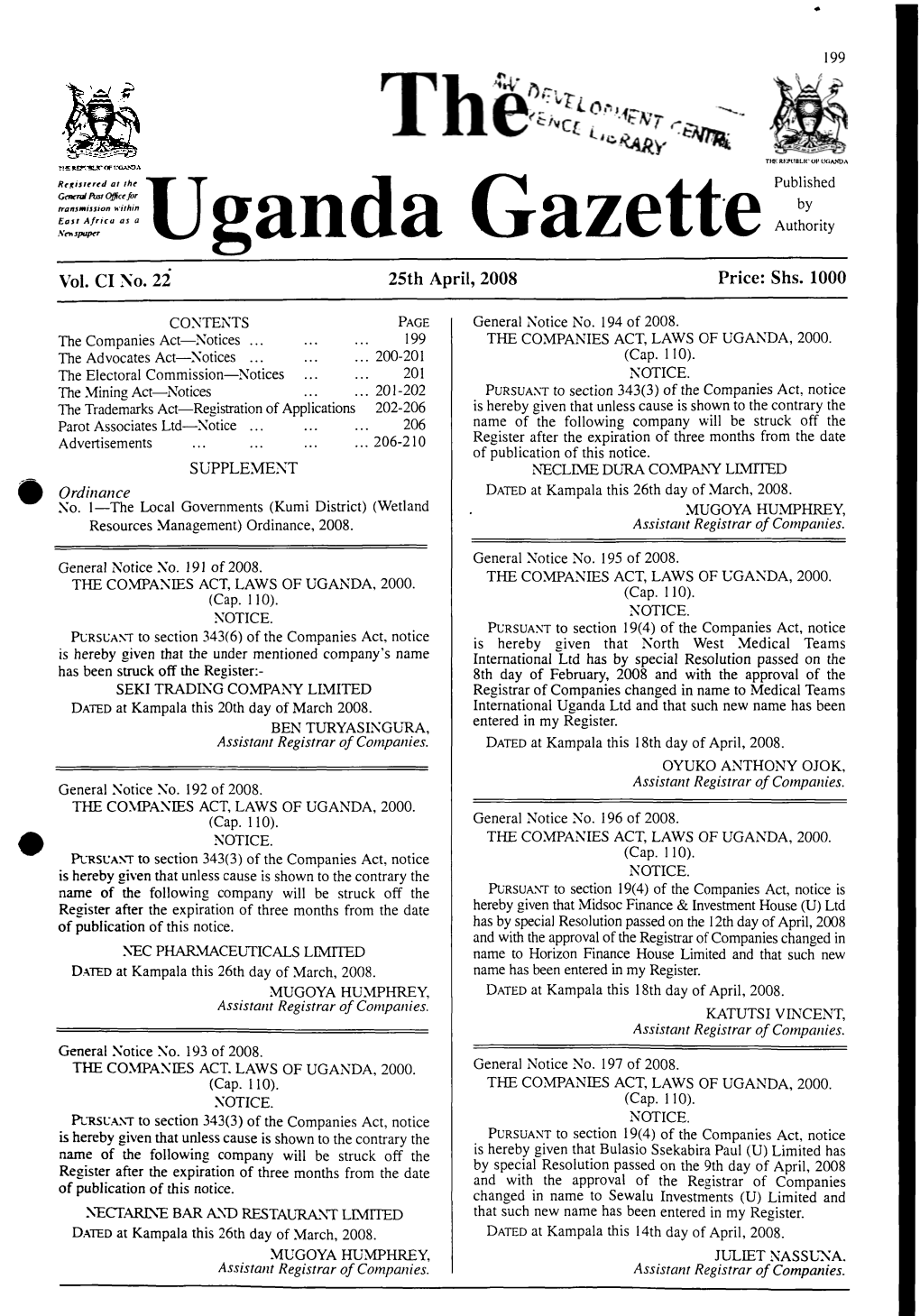 Uganda Gazette