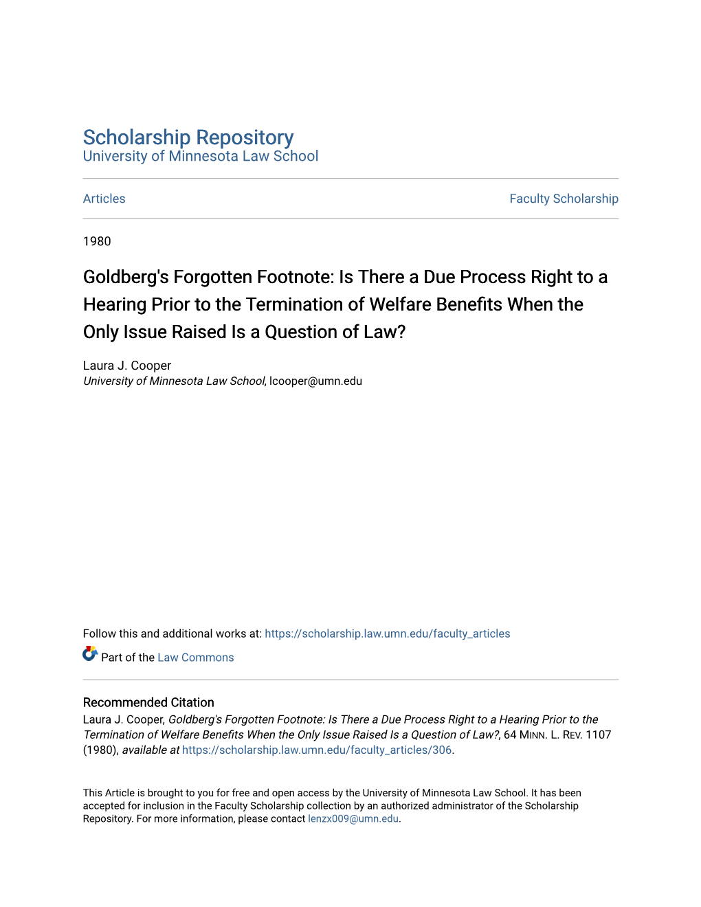 Goldberg's Forgotten Footnote: Is There a Due Process Right to A