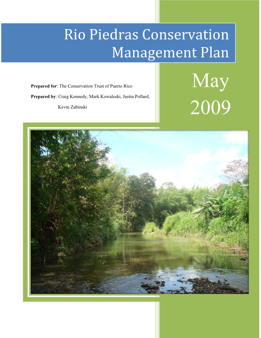 Rio Piedras Conservation Management Plan