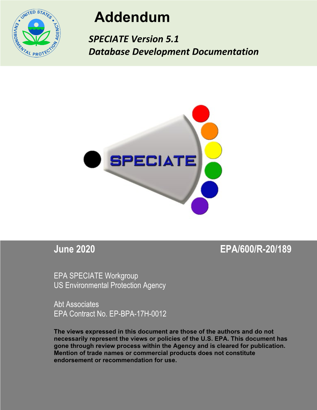 SPECIATE Version 5.1 Database Development Documentation