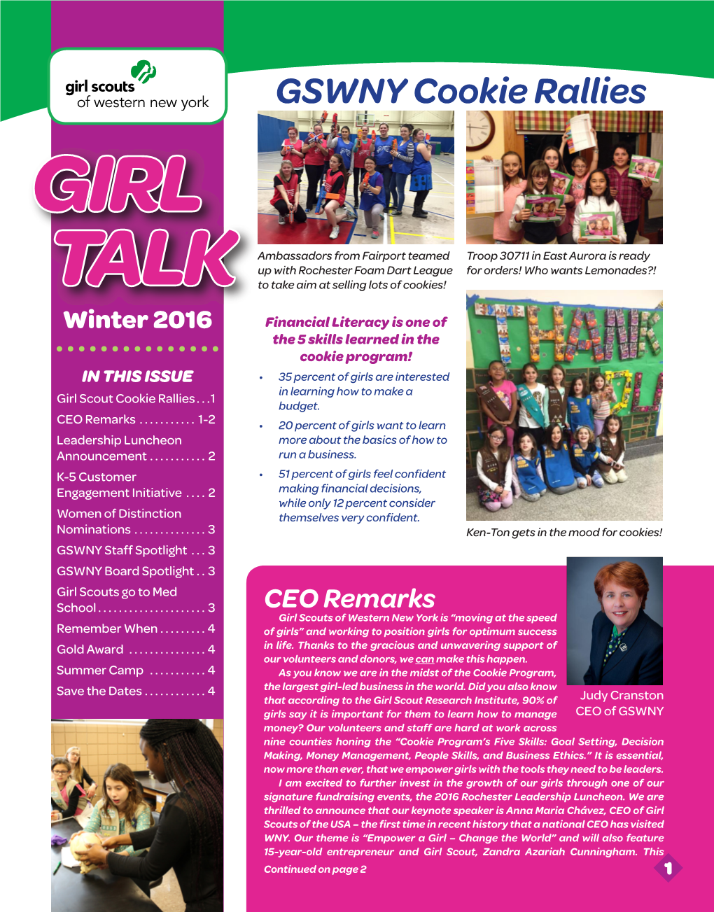 2016 Winter Girl Talk Newsletter
