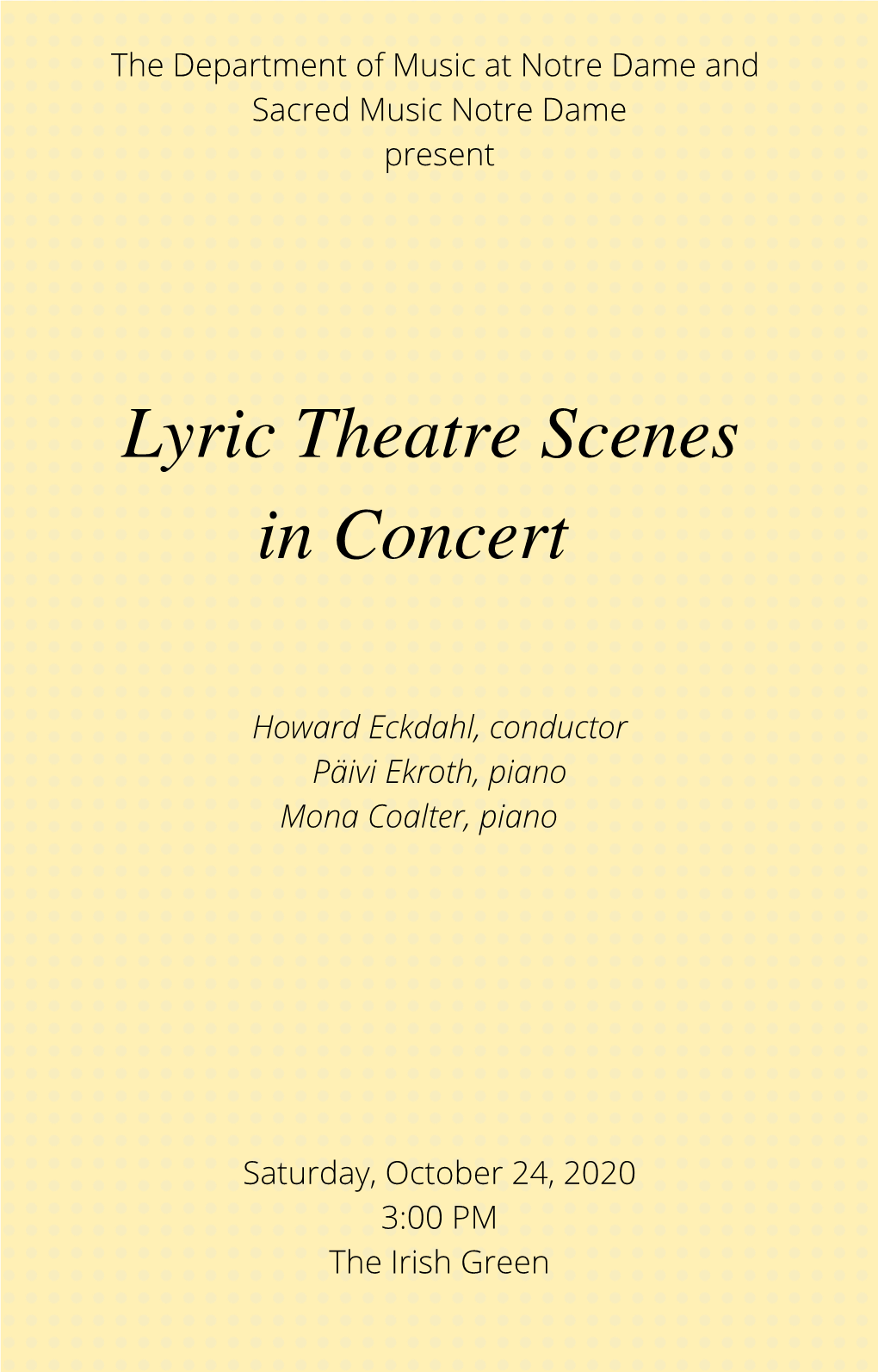 Lyric Theatre Scenes in Concert