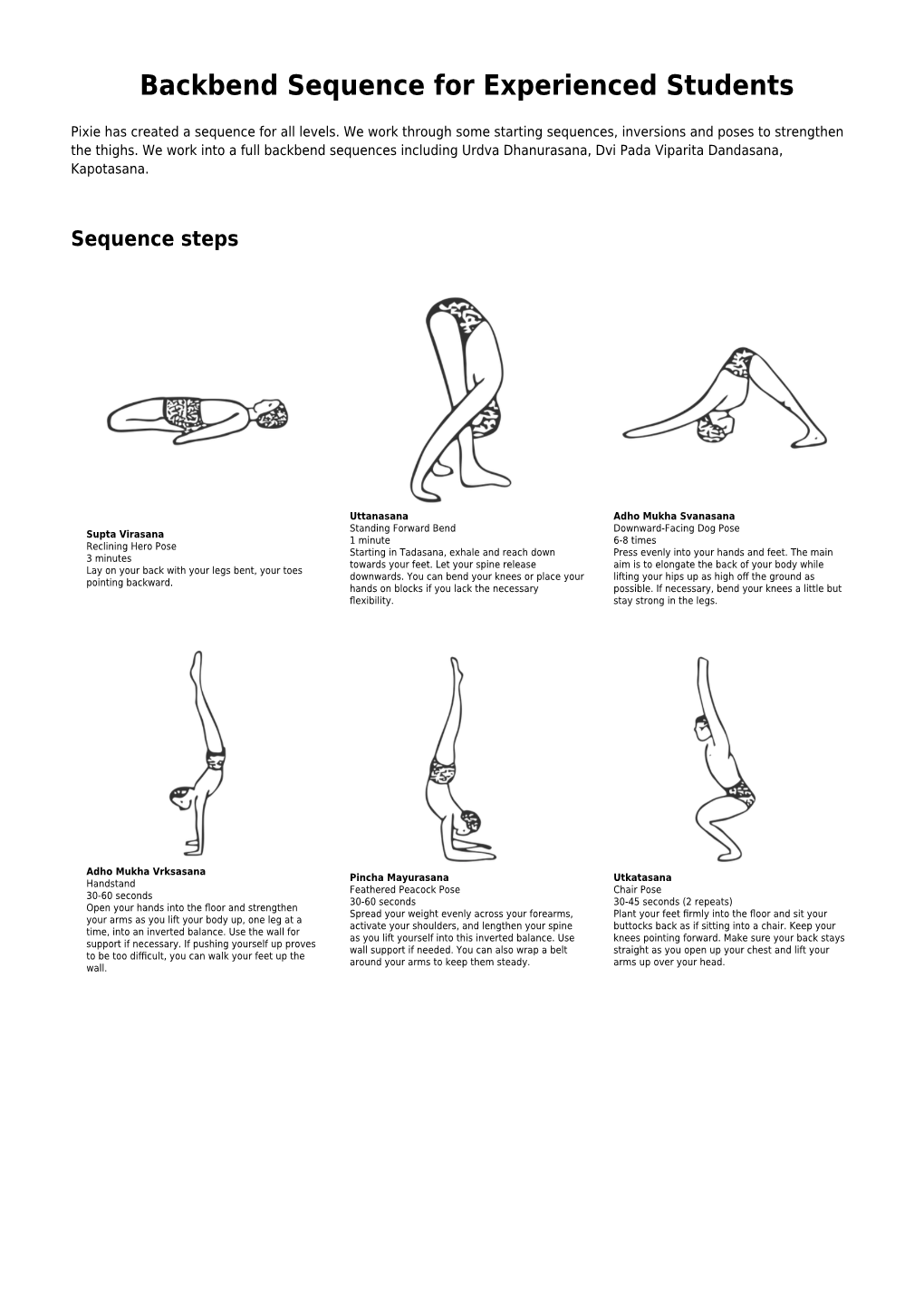 Backbend Sequence for Experienced Students