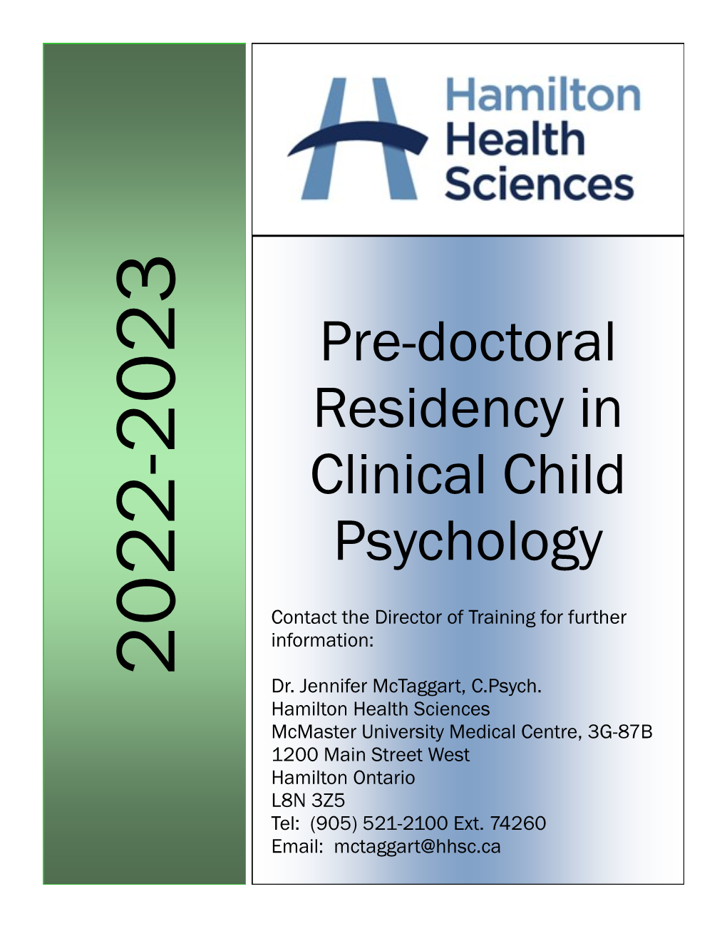 Clinical Child Residency Brochure 2022-2023