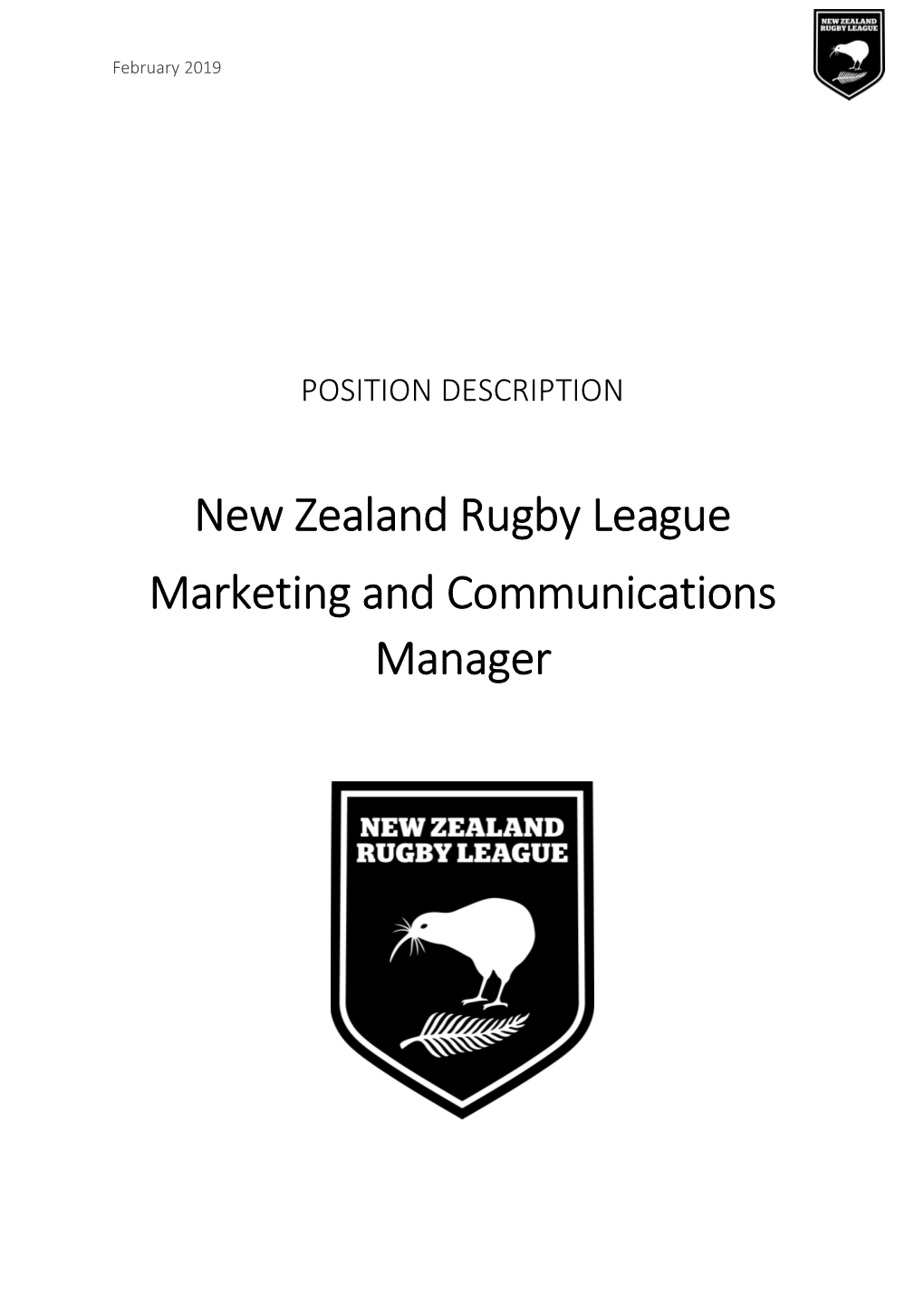 New Zealand Rugby League Marketing and Communications Manager