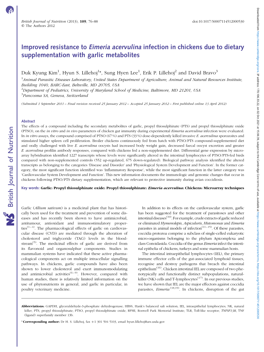 British Journal of Nutrition (2013), 109, 76–88 Doi:10.1017/S0007114512000530 Q the Authors 2012