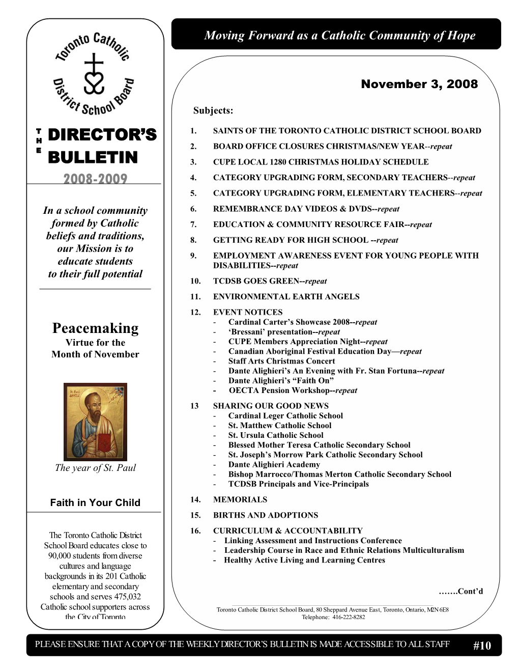 Director's Bulletin