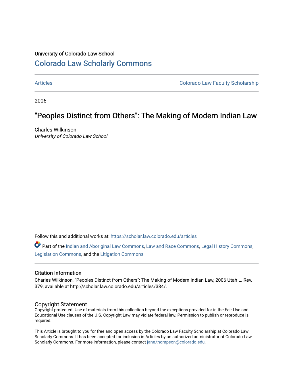 The Making of Modern Indian Law