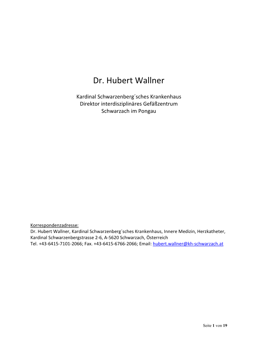 Dr. Hubert Wallner