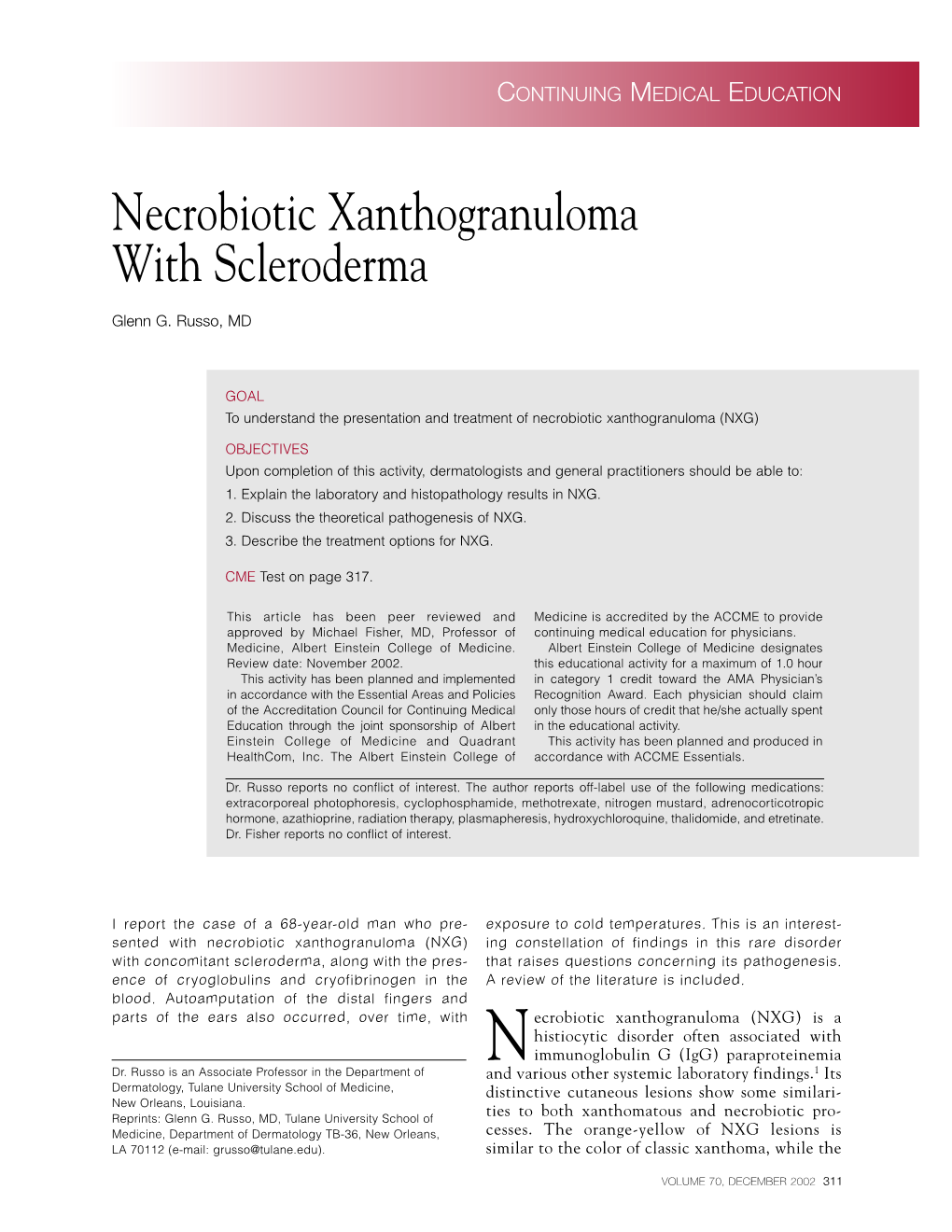 Necrobiotic Xanthogranuloma with Scleroderma