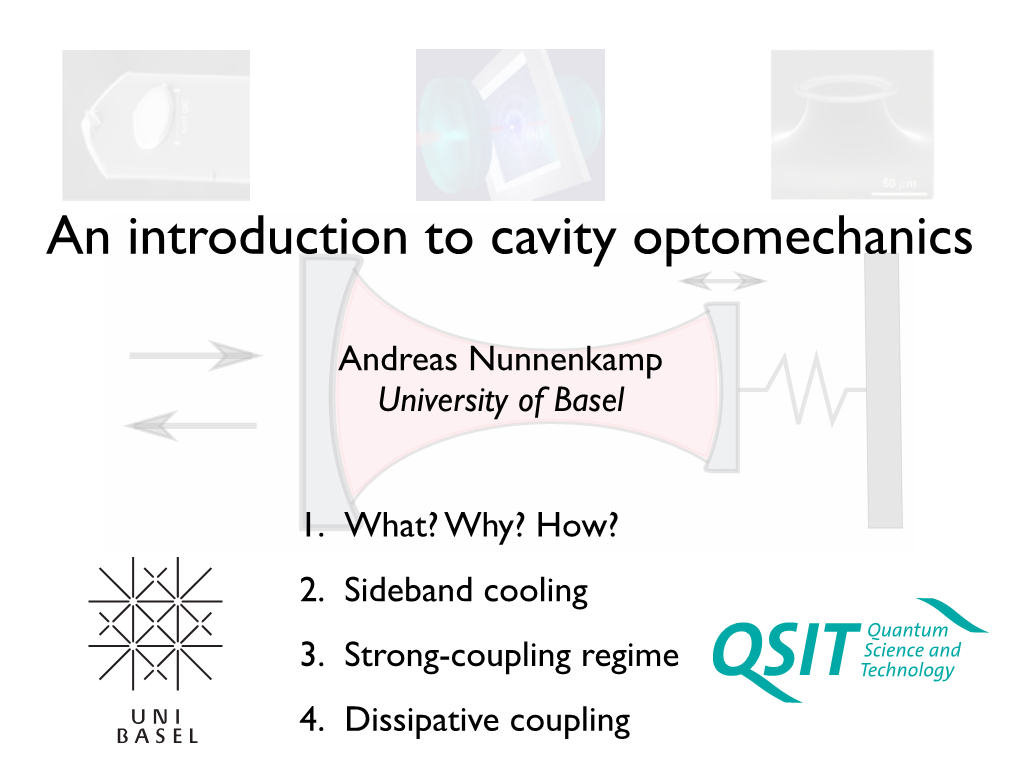 An Introduction to Cavity Optomechanics