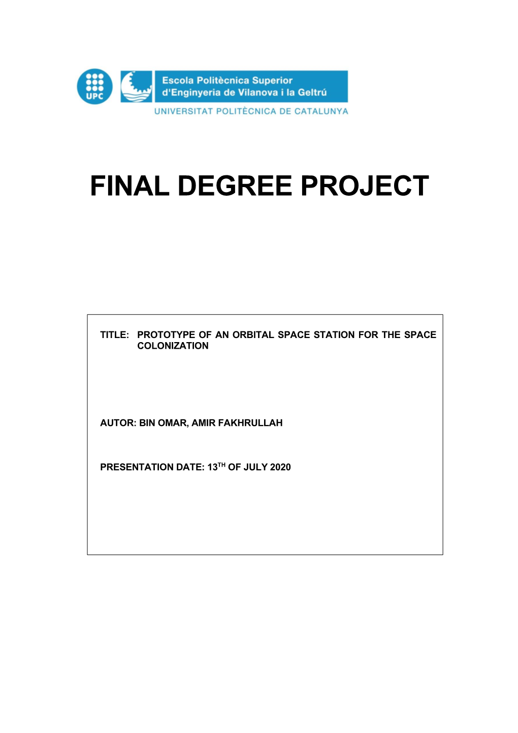 Final Degree Project