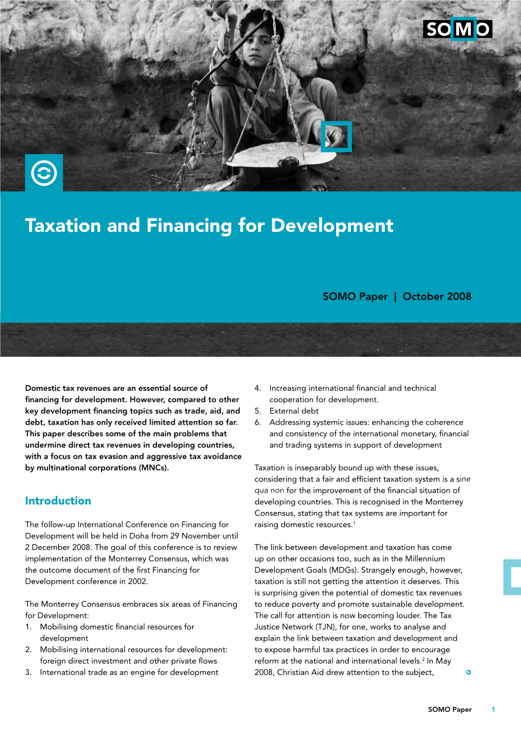 Taxation and Financing for Development