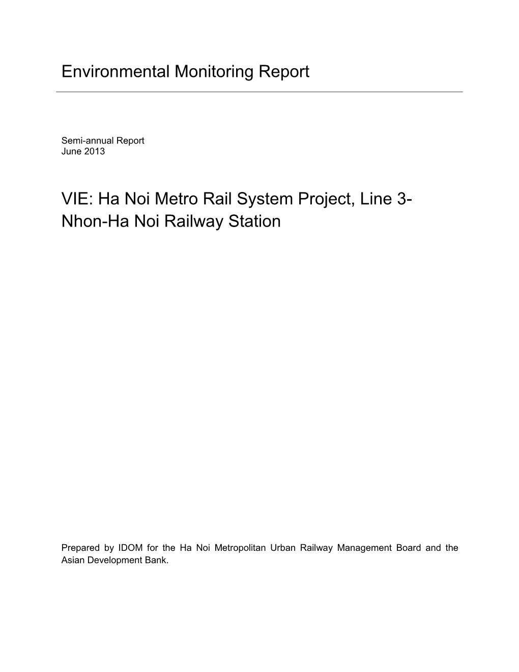 Ha Noi Metro Rail System Project, Line 3-Nhon-Ha Noi Railway