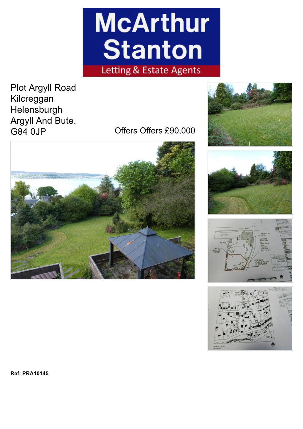 Plot Argyll Road Kilcreggan Helensburgh Argyll and Bute. G84 0JP Offers Offers £90,000