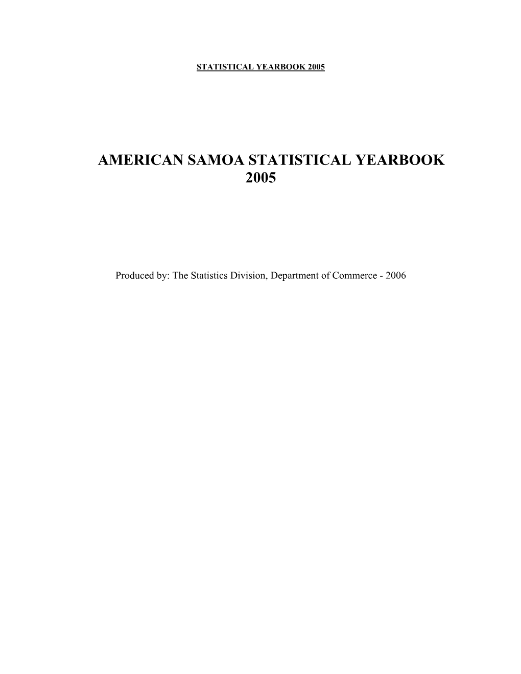 American Samoa Statistical Yearbook 2005