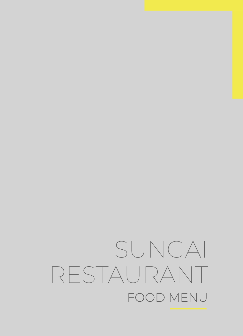 Sungai Restaurant Menu 2021