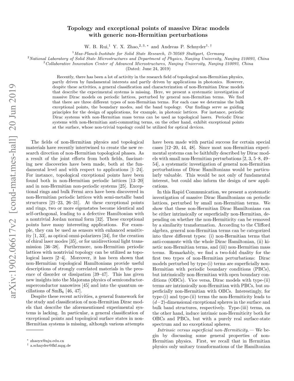 Topology and Exceptional Points of Massive Dirac Models with Generic Non-Hermitian Perturbations