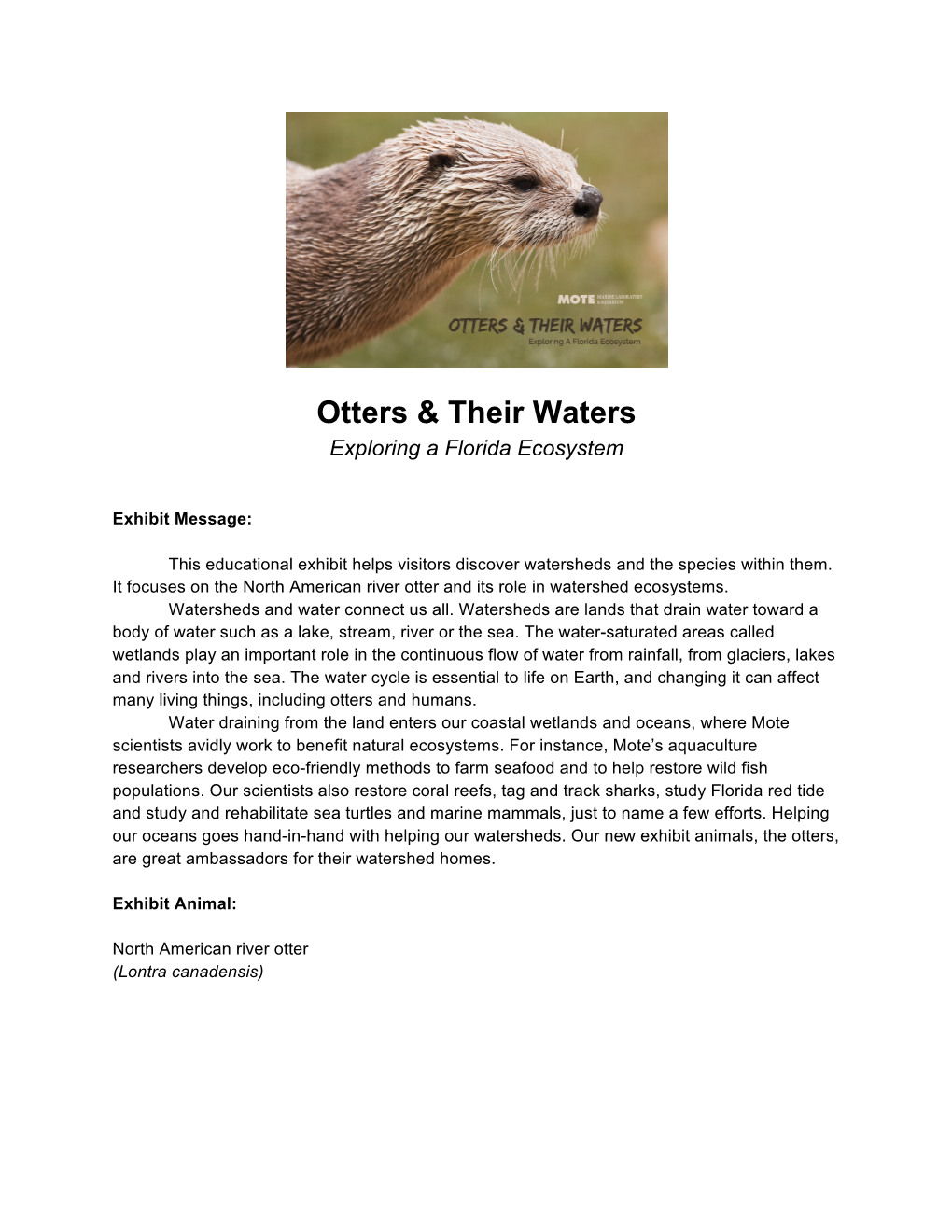 Otters & Their Waters