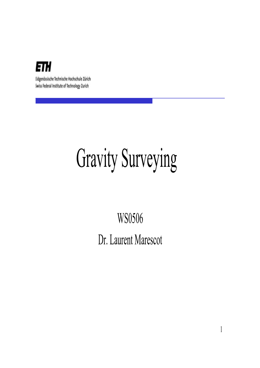 Gravity Surveying