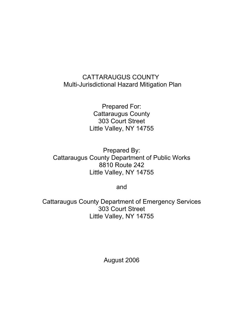 2007 Multi-Jurisdictional Hazard Mitigation Plan