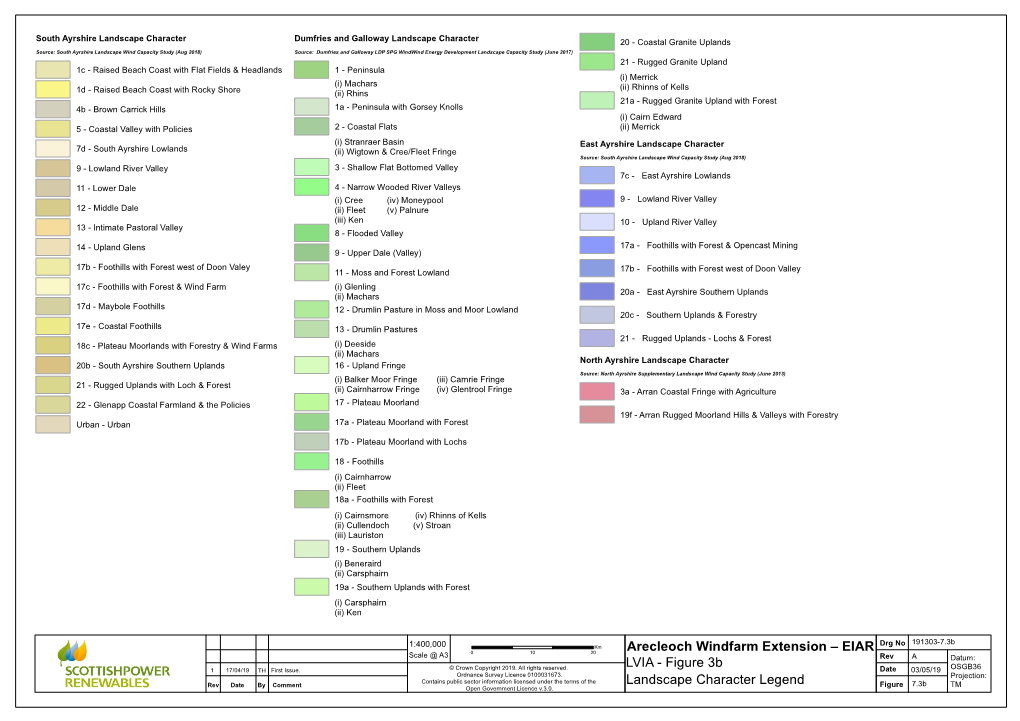 Landscape Character Legend 7.3B Open Government Licence V.3.0